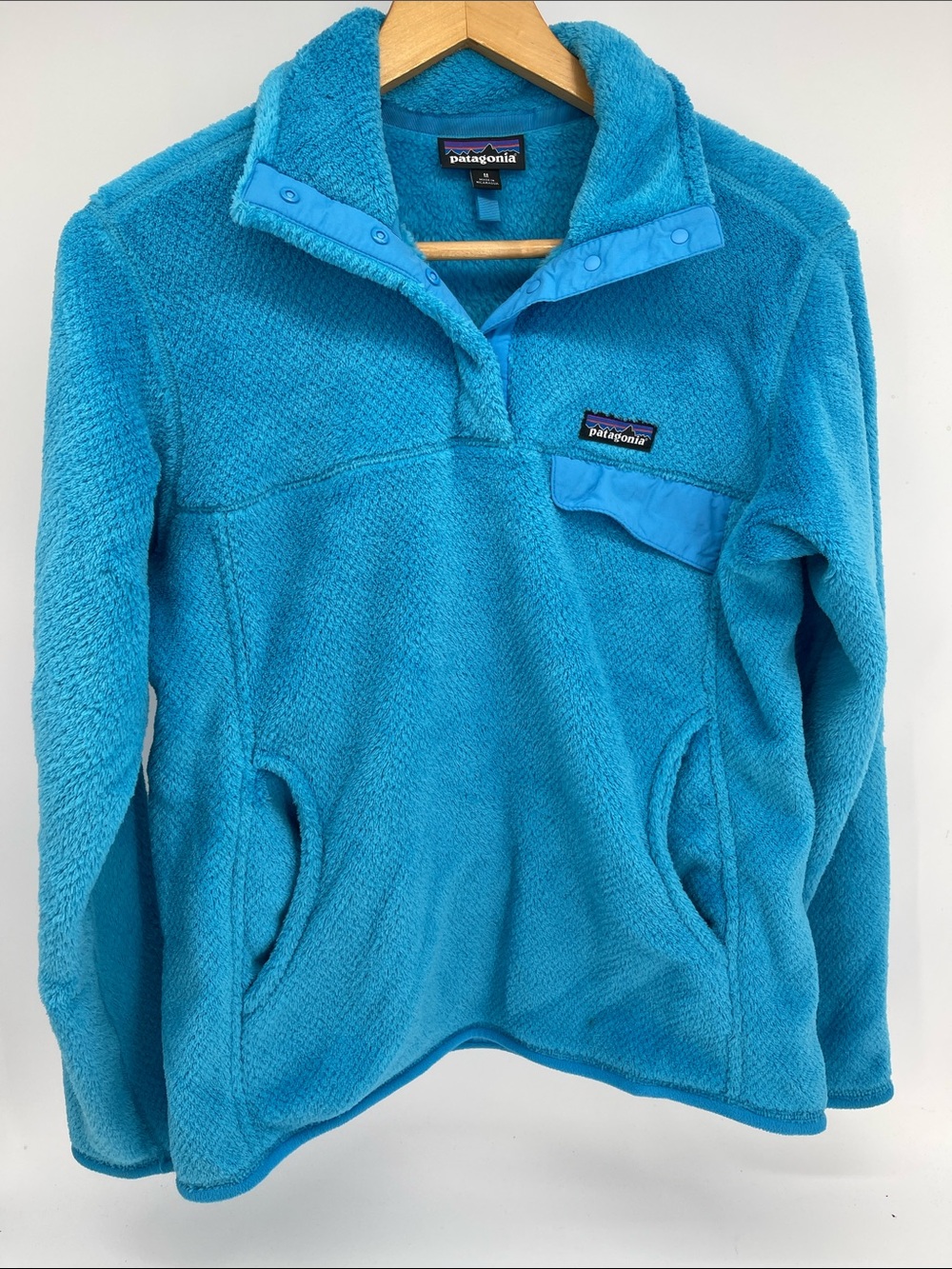 Patagonia Re-Tool Snap-T Pullover  Women's Turquoise Fleece Jacket Medium